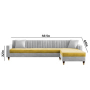 Garcia LHS 6 Seater L Shape Sofa Set for Living Room (Black Grey - Colour) Premium Fabric Sofa Set