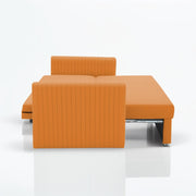 Clifton 3 Seater Sofa Cum Bed for Living Room (Orange Fabric) Premium Fabric Sofa