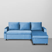 Asper RHS 4 Seater L Shape Sofa Set for Living Room (Turquise Fabric) Premium Fabric Sofa