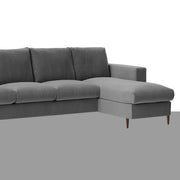 Charmi RHS 6 Seater L Shape Sofa Set for Living Room (Dark Grey Fabric) Premium Fabric Sofa