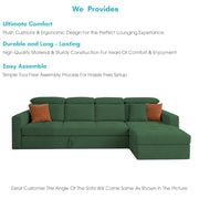 Gagnon LHS 6 Seater L Shape Corner Sofa Cum Bed for Living Room (Yellow Fabric) Premium Fabric Sofa