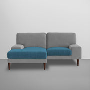 Latieo LHS 2 Seater Lounger L Shape Sofa Set for Living Room (Turquise Grey) Premium Fabric Sofa