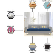 Ivary 3 Seater Sofa Set for Living Room (Black Colour) Premium Fabric Sofa