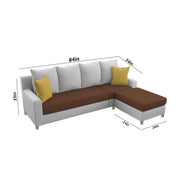 Jester 4 Seater Sofa Set with Center Table for Living Room (Brown Grey Colour) Premium Fabric Sofa