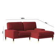 Latieo RHS 2 Seater Lounger L Shape Sofa Set for Living Room (Maroon) Premium Fabric Sofa