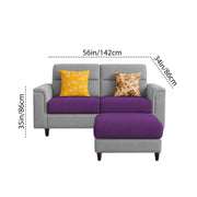 Casaliving Nancy 2 Seater with Ottoman Sofa Set for Living Room (Black Colour) Premium Fabric Sofa Set