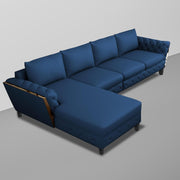 Casaliving Xavier LHS 6 Seater L Shape Sofa Set for Living Room (Blue Colour) Premium Fabric Sofa Set