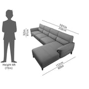 Janifer RHS 6 Seater L Shape Sofa Set for Living Room (Dark Grey Colour) Premium Fabric Sofa Set