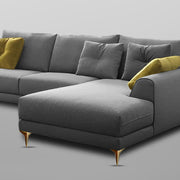 Viva RHS 6 Seater L Shape Sofa Set for Living Room (Grey) Premium Fabric Sofa