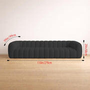 Jax Modern Premium Boucle Fabric Sofa, Upholstered 4 Seater Sofa Set for Living Room, (Black Colour) Premium Boucle Fabric Sofa