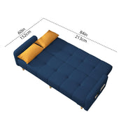 Casaliving Melfoy 3 Seater Sofa Cum Bed for Living Room with Ottomon (Blue Fabric) Premium Fabric Sofa