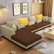 Casaliving Margreta RHS 6 Seater L Shape Sofa Set for Living Room (Black Grey Fabric) Premium Fabric Sofa