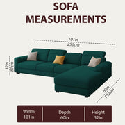 Orion RHS 6 Seater L Shape Sofa Set for Living Room (Pine Colour) Premium Fabric Sofa
