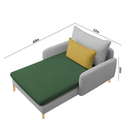 Vive 1 Seater Lounge Sofa for Living Room (Green Grey Colour) Premium Fabric Sofa