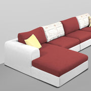 Badger LHS 6 Seater L Shape Sofa Set for Living Room (Black Fabric) Premium Fabric Sofa