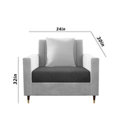 Garcia 1 Seater Sofa Set for Living Room (Black Colour) Premium Fabric Sofa