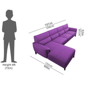 Janifer LHS 6 Seater L Shape Sofa Set for Living Room (Purple Colour) Premium Fabric Sofa Set