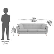 Letty 3 Seater Sofa Set for Living Room (Grey Colour) Premium Fabric Sofa