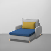 Vive 1 Seater Lounge Sofa for Living Room (Blue Grey Colour) Premium Fabric Sofa