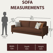 Kaven 3 Seater Sofa Set for Living Room (Brown Colour Fabric) Premium Fabric Sofa