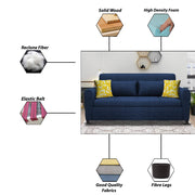 Garnet 3 Seater Sofa Set for Living Room (Blue) Premium Fabric
