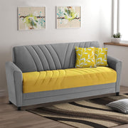 Francis 3 Seater Sofa Set for Living Room (Yellow Grey) Fabric
