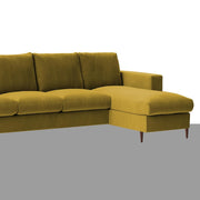 Charmi RHS 6 Seater L Shape Sofa Set for Living Room (Yellow Fabric) Premium Fabric Sofa