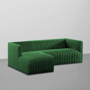 Rowan LHS 4 Seater L Shape Sofa Set for Living Room (Green Fabric) Premium Fabric Sofa