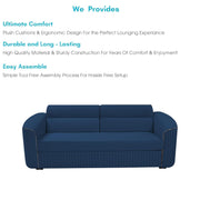 Torrato 3 Seater Sofa Cum Bed for Living Room (Blue Colour Fabric) Premium Fabric Sofa