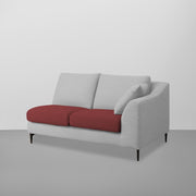 Cortina LHS 4 Seater L Shape Sofa Set for Living Room (Maroon Grey Fabric) Premium Fabric Sofa