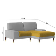 Latieo RHS 2 Seater Lounger L Shape Sofa Set for Living Room (Yellow Grey) Premium Fabric Sofa