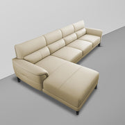 Janifer LHS 6 Seater L Shape Sofa Set for Living Room (Cream Colour) Premium Fabric Sofa Set