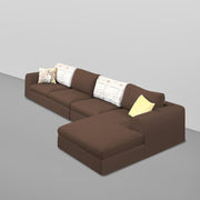 Badger LHS 6 Seater L Shape Sofa Set for Living Room (Black Fabric) Premium Fabric Sofa