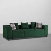 Karoline 3 Seater Sofa Set with Center Table for Living Room (Black Colour) Premium Fabric Sofa