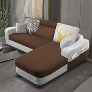 Amanda RHS 4 Seater L Shape,Sofa Set for Living Room (Brown Grey Fabric)