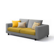 Minta 2 Seater Sofa Set for Living Room (Yellow Grey- Colour Fabric) Premium Fabric Sofa Set for Living Room