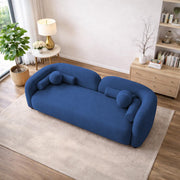 Getto Curved 3 Seater Cloud Sofa, Premium Design Upholstered 3 Seater Sofa Set for Living Room, (Black Colour) Premium Boucle Fabric Sofa