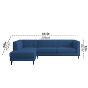 Casaliving Markfest LHS 6 Seater L Shape Sofa Set for Living Room (Blue Colour) Premium Fabric Sofa Set