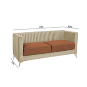 Ember 3 Seater Sofa Set for Living Room (Cream Brown Colour) Premium Fabric Sofa