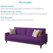 Kaven 3 Seater Sofa Set for Living Room (Purple Colour Fabric) Premium Fabric Sofa
