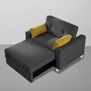 Alfred 1 Seater Sofa Cum Bed Sofa Set for Living Room (Maroon Fabric) Premium Fabric Sofa