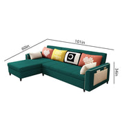 Denis 5 Seater L Shape Sofa Set for Living Room (Pine Fabric) Premium Fabric Sofa