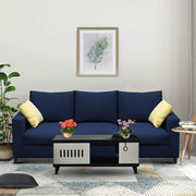 Rihan 3 Seater Sofa Set Living Room (Blue Fabric)