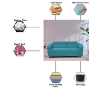 Torrato 3 Seater Sofa Cum Bed for Living Room (Turquise Colour Fabric) Premium Fabric Sofa