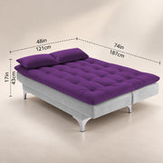 Casaliving Danny Sofa Cum Bed for Living Room Premium Fabric Sofa New 3 Seater Sofa Cum Bed Velvet Fabric with 2 Cushions and Suitable for All Indoor (Black Grey)