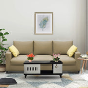 Rihan 3 Seater Sofa Set Living Room (Cream Fabric)