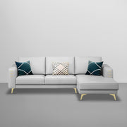Falco RHS 4 Seater L Shape Sofa Set for Living Room (Grey Fabric) Premium Fabric Sofa