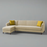 Neyami LHS 6 Seater L Shape Sofa Set for Living Room (Cream) Premium Fabric Sofa Set