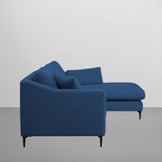 Cortina RHS 4 Seater L Shape Sofa Set for Living Room (Blue Fabric) Premium Fabric Sofa
