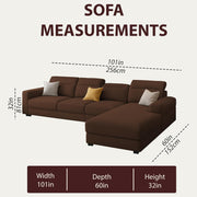 Orion RHS 6 Seater L Shape Sofa Set for Living Room (Brown Colour) Premium Fabric Sofa